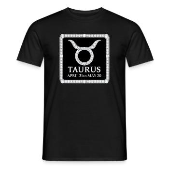 Signe du zodiaque Taureau - T-shirt homme - noir - Devant - AI Model Male 178 light (178cm)