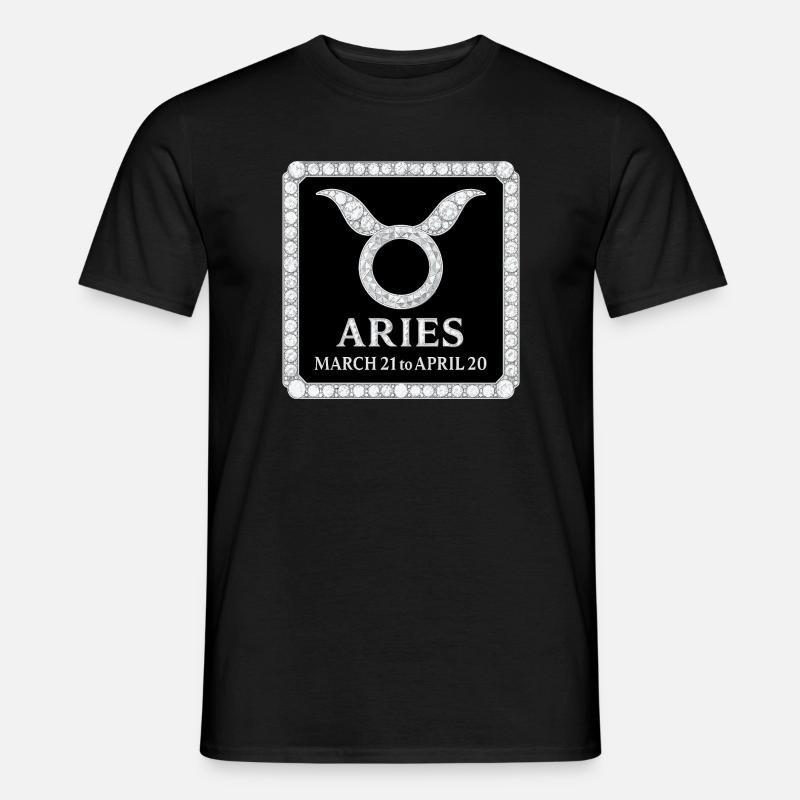 Sternzeichen Widder  - Männer T-Shirt - Schwarz