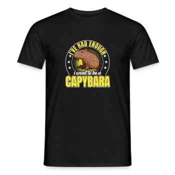 Il capibara ha abbastanza capibara - T-shirt uomo - nero - Fronte - AI Model Male 178 light (178cm)