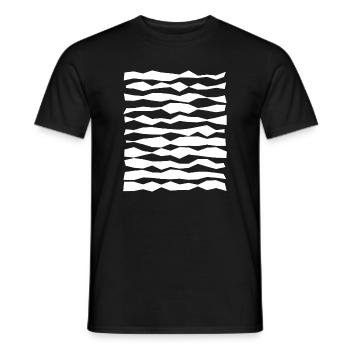 Rayures monochromes en zigzag - T-shirt homme - noir - Devant - AI Model Male 178 light (178cm)