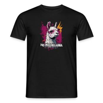 Lama alpaga frais - T-shirt homme - noir - Devant - AI Model Male 178 light (178cm)