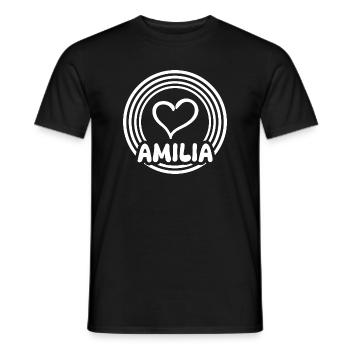 Nom Amilia - T-shirt homme - noir - Devant - AI Model Male 178 light (178cm)