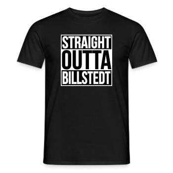 Straight Outta Billstedt HAMBURG - Men's T-Shirt - black - Front - AI Model Male 178 light (178cm)