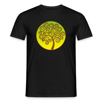 Arbre de vie spirale - T-shirt homme - noir - Devant - AI Model Male 178 light (178cm)