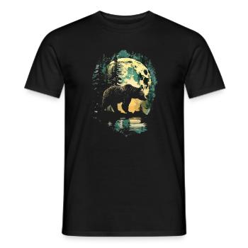 Retro Outdoor Wilderness Bärenbäume - Männer T-Shirt - Schwarz - Vorne - AI Model Male 178 light (178cm)