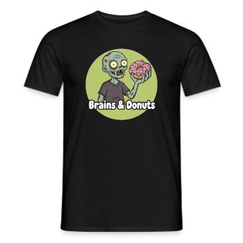 Zombie avec humour beignet - T-shirt homme - noir - Devant - AI Model Male 178 light (178cm)