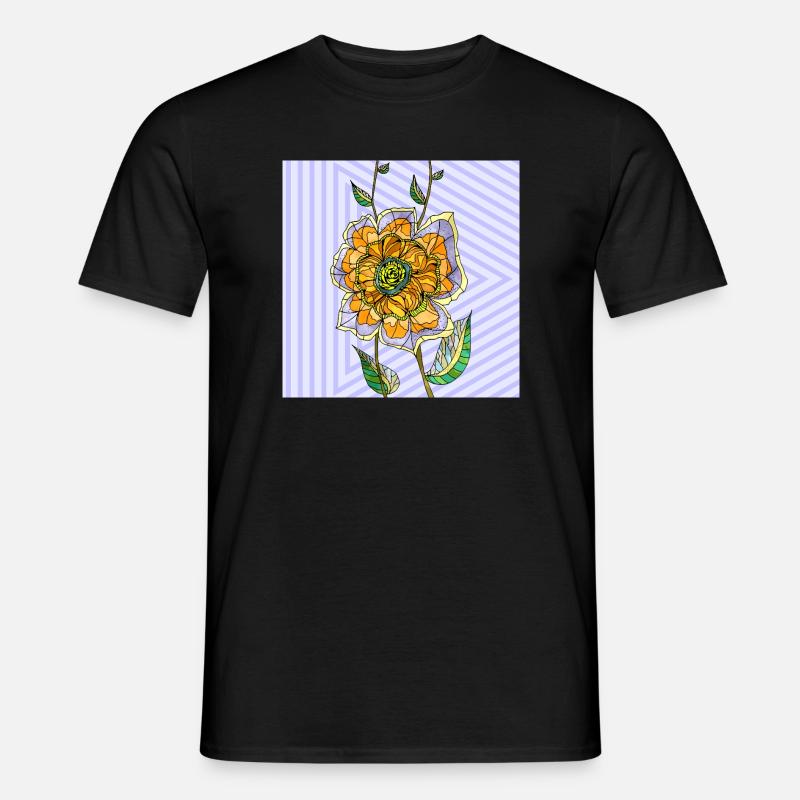 Blume - Männer T-Shirt - Schwarz