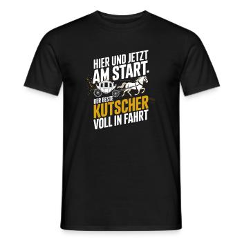 Ici et maintenant, au départ, le meilleur cocher, plein - T-shirt homme - noir - Devant - AI Model Male 178 light (178cm)