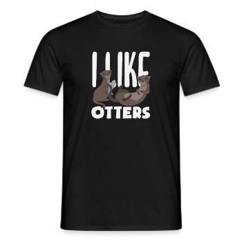 Ich Mag Seeotter Cartoon - Männer T-Shirt - Schwarz - Vorne - AI Model Male 178 light (178cm)
