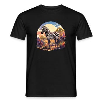 Zebras Zebra - Men's T-Shirt - black - Front - AI Model Male 178 light (178cm)