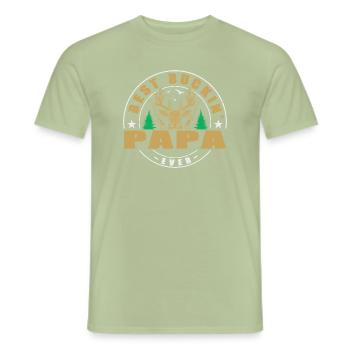 Chasseur Papa Cadeaux Chasse Chasse Chasseur Examen - T-shirt homme - vert sauge - Devant - AI Model Male 178 light (178cm)