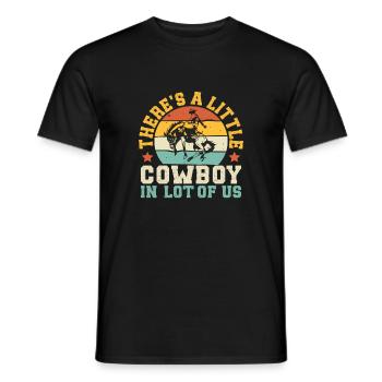 Western Rider Little Cowboys In All Of Us Cowgirls - Männer T-Shirt - Schwarz - Vorne - AI Model Male 178 light (178cm)