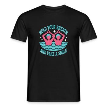 Synchronized swimming Artistic swimming Water sports - Men's T-Shirt - black - Front - AI Model Male 178 light (178cm)