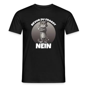 Grim Cat No Saying - Men's T-Shirt - black - Front - AI Model Male 178 light (178cm)