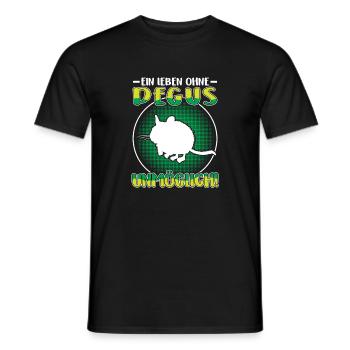 Leben ohne Degu Gewöhnlicher Degu - Männer T-Shirt - Schwarz - Vorne - AI Model Male 178 light (178cm)