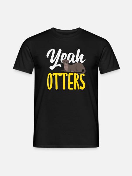 Ja Seeotter Cartoon - Männer T-Shirt - Schwarz