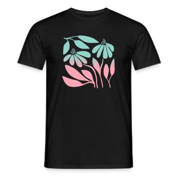 Marguerite en vert dégradé - T-shirt homme - noir - Devant - AI Model Male 178 light (178cm)
