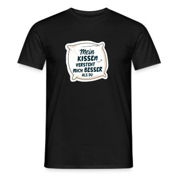 Mein Kissen versteht mich besser als du 💤 - Männer T-Shirt - Schwarz - Vorne - AI Model Male 178 light (178cm)