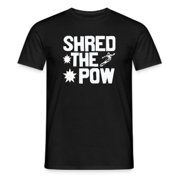 Shred the pow - Men's T-Shirt - black - Front - AI Model Male 178 light (178cm)