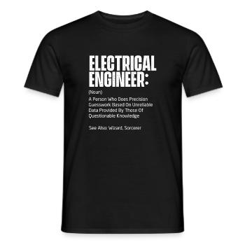 Elektroingenieur Definition Lustiges MINT-Geschenk - Männer T-Shirt - Schwarz - Vorne - AI Model Male 178 light (178cm)