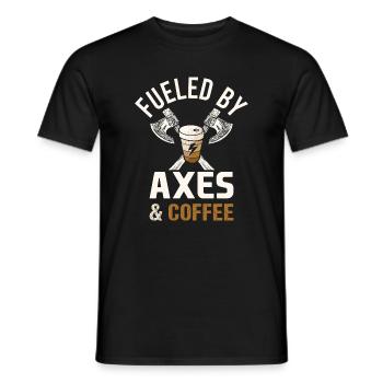 Mythologie viking Valhalla guerrier hache dictons - T-shirt homme - noir - Devant - AI Model Male 178 light (178cm)