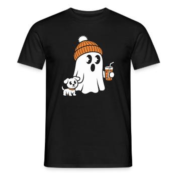 Kuscheliger Geist mit Mütze - Männer T-Shirt - Schwarz - Vorne - AI Model Male 178 light (178cm)