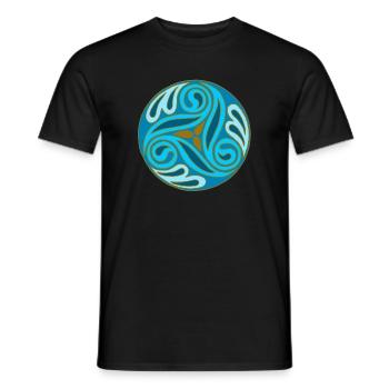 Blue Celtic Sphere - Men's T-Shirt - black - Front - AI Model Male 178 light (178cm)