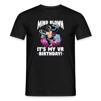 Birthday Gamer VR - Men's T-Shirt - black - Front - AI Model Male 178 light (178cm)