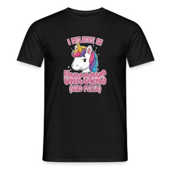 Croyez en le cadeau de bande dessinée Licornes - T-shirt homme - noir - Devant - AI Model Male 178 light (178cm)