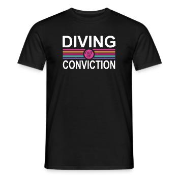 Conviction de plongée - T-shirt homme - noir - Devant - AI Model Male 178 light (178cm)