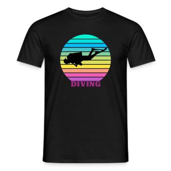 Plongée rétro - T-shirt homme - noir - Devant - AI Model Male 178 light (178cm)