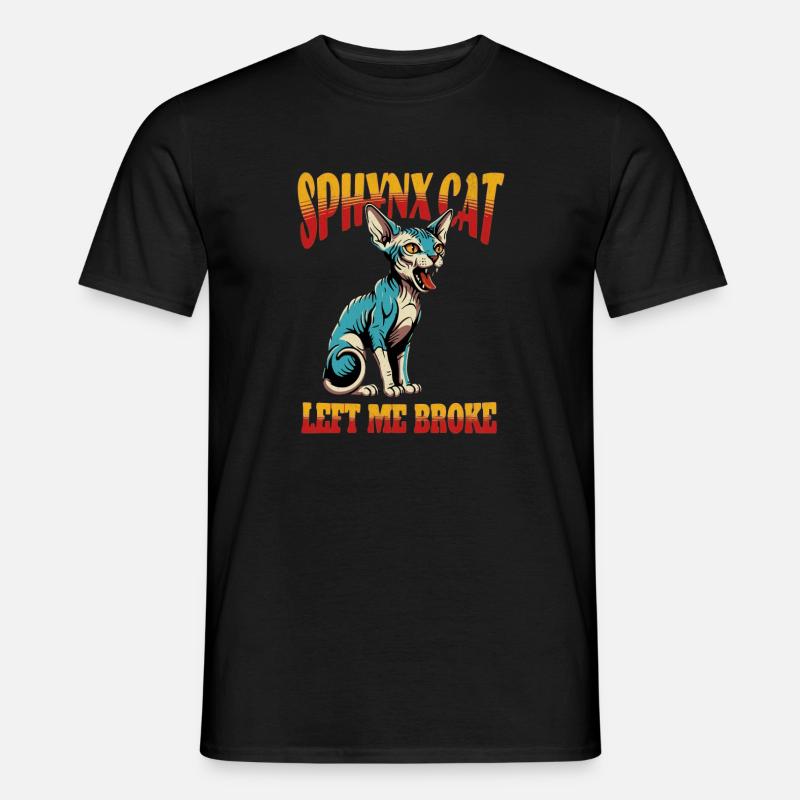 Sphynx Katze lustig - Männer T-Shirt - Schwarz