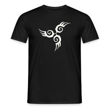 Tatouage de silhouette d’aile tribale - T-shirt homme - noir - Devant - AI Model Male 178 light (178cm)