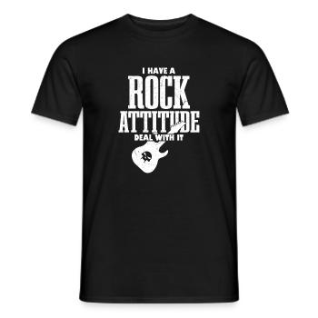J’ai une attitude rock avec ce groupe de rock - T-shirt homme - noir - Devant - AI Model Male 178 light (178cm)