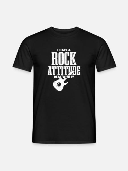J’ai une attitude rock avec ce groupe de rock - T-shirt homme - noir