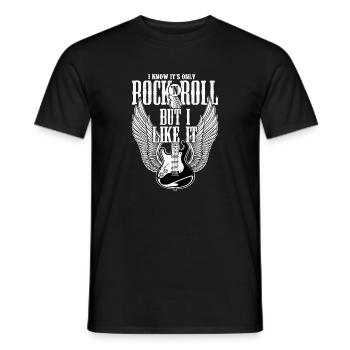 I Know It's Only Rock 'n Roll But I Like It Music  - Männer T-Shirt - Schwarz - Vorne - AI Model Male 178 light (178cm)