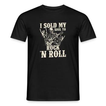 J’ai vendu mon âme au rock 'n roll Musique Guitare Rock - T-shirt homme - noir - Devant - AI Model Male 178 light (178cm)