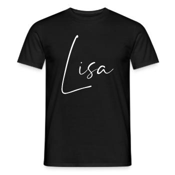 Lisa / Handwriting Name Design (White) - Men's T-Shirt - black - Front - AI Model Male 178 light (178cm)