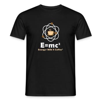 E=mc² Funny Physicist Saying Coffee Physics - Men's T-Shirt - black - Front - AI Model Male 178 light (178cm)