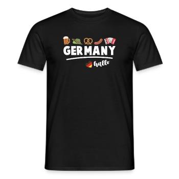 Germany Flag Beer Pretzel Sausage Germany - Men's T-Shirt - black - Front - AI Model Male 178 light (178cm)