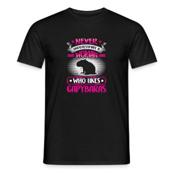 Capibara sottovalutare capibara - T-shirt uomo - nero - Fronte - AI Model Male 178 light (178cm)