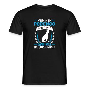 Podenco ne veut pas de lévrier espagnol - T-shirt homme - noir - Devant - AI Model Male 178 light (178cm)