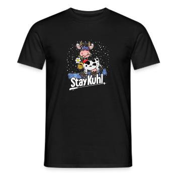Stay_Kuhl_Ski - Männer T-Shirt - Schwarz - Vorne - AI Model Male 178 light (178cm)