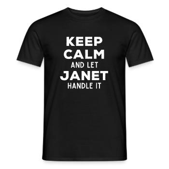 Restez calme Laissez Janet s’arranger drôle de dicton - T-shirt homme - noir - Devant - AI Model Male 178 light (178cm)