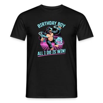 Birthday Gamer VR - Men's T-Shirt - black - Front - AI Model Male 178 light (178cm)