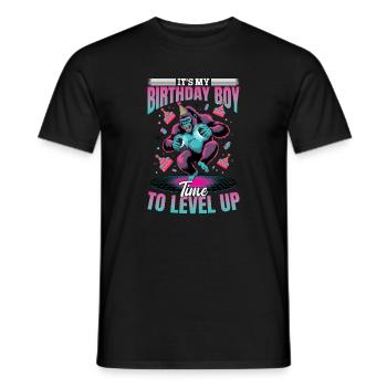 Birthday Gamer VR - Men's T-Shirt - black - Front - AI Model Male 178 light (178cm)
