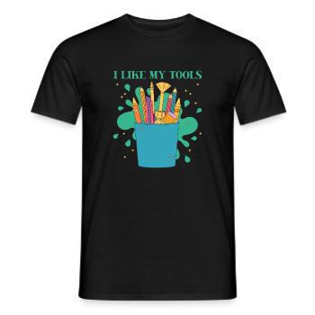 Artiste Peintre Graphique J’aime mes outils Dessin - T-shirt homme - noir - Devant - AI Model Male 178 light (178cm)
