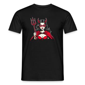 Devil Trident Hell Devil Woman Woman Devil - Men's T-Shirt - black - Front - AI Model Male 178 light (178cm)