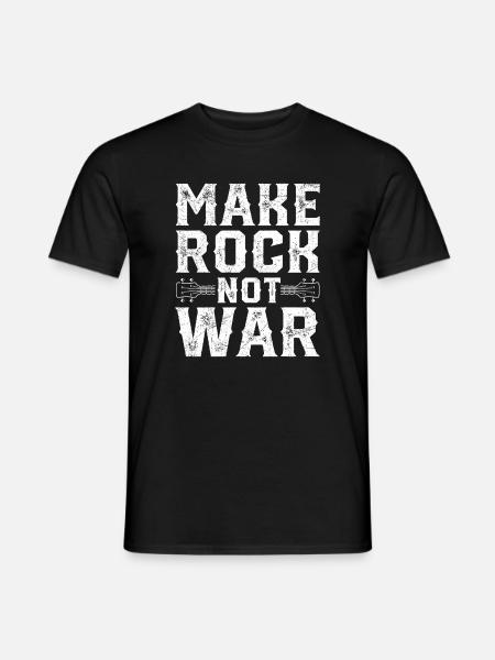 Lav Rock Ikke Krig Rock Band Guitar Musik - Mænd T-shirt - sort