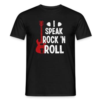 Je parle Rock 'n Roll Musique Guitare Rock Band - T-shirt homme - noir - Devant - AI Model Male 178 light (178cm)
